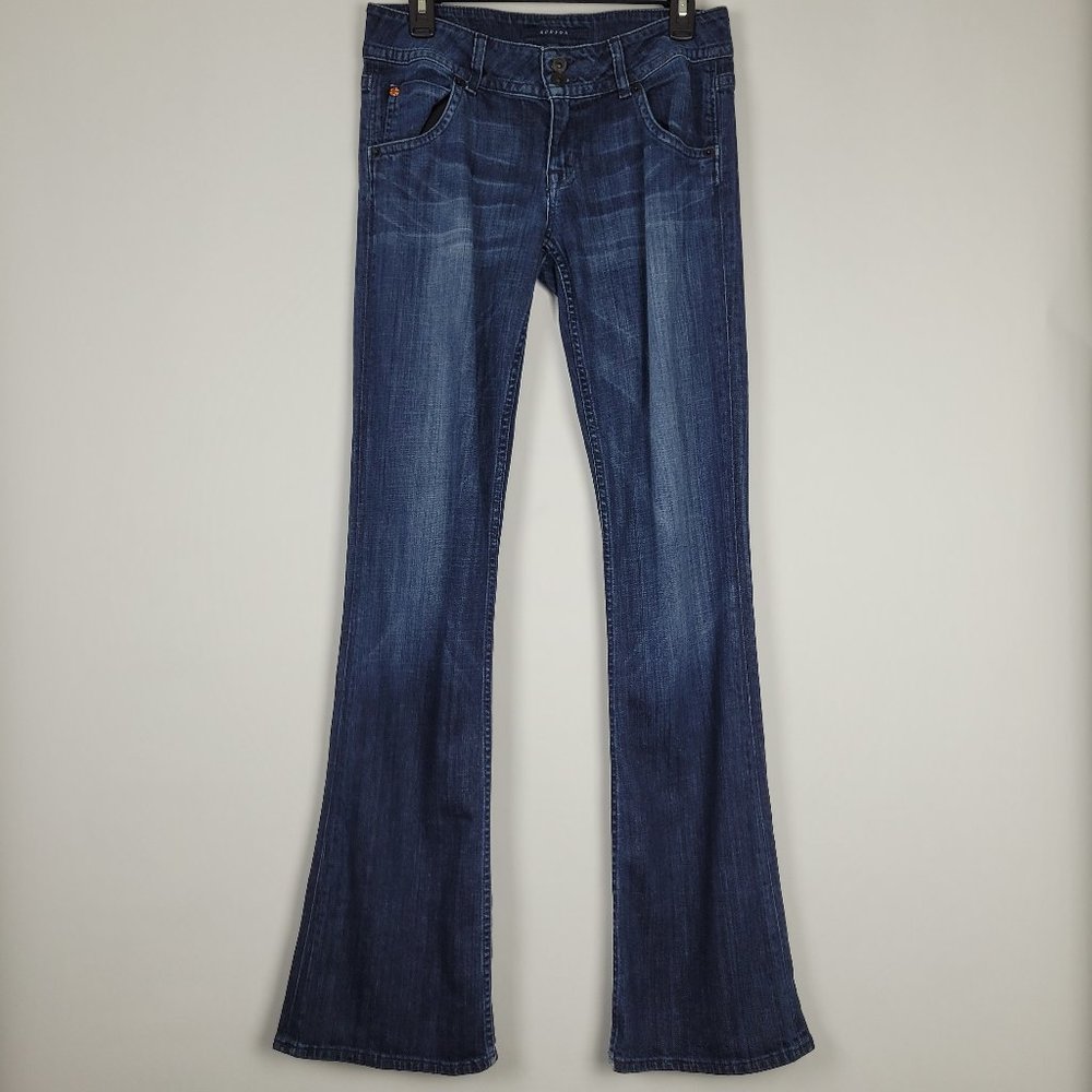 Hudson Dark Wash Signature Boot Cut Mid Rise Jeans